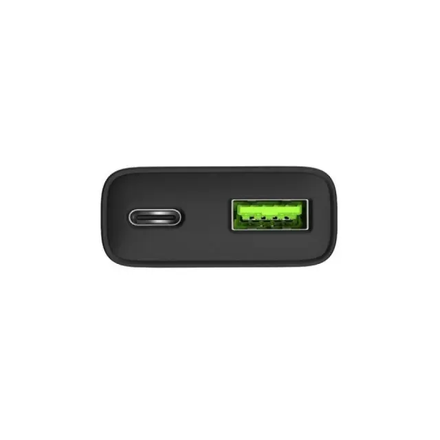 NATEC RIBERA GAN SLIM MAINS CHARGER 1× USB-A + 1× USB-C 20W BLACK