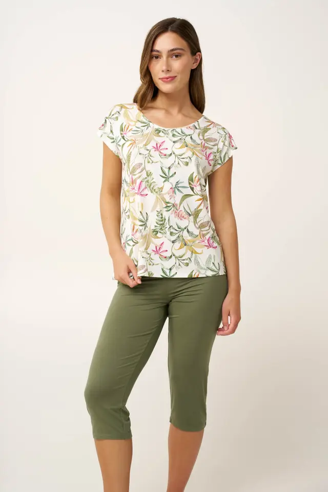 Καλοκαιρινή Γυναικεία Πυτζάμα Botanical Vamp 24150 GREEN LODEN 3