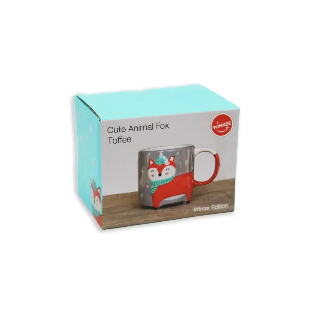 Winkee Κεραμική Κούπα Αλεπού / Cute Animal Mug: Toffee Fox (Winter Edition) 3