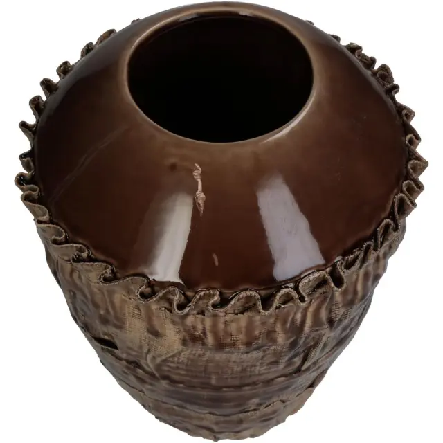 Βάζο Κορμός Ξύλου Καφέ Κεραμικό 22.5x22.5x28cm 3