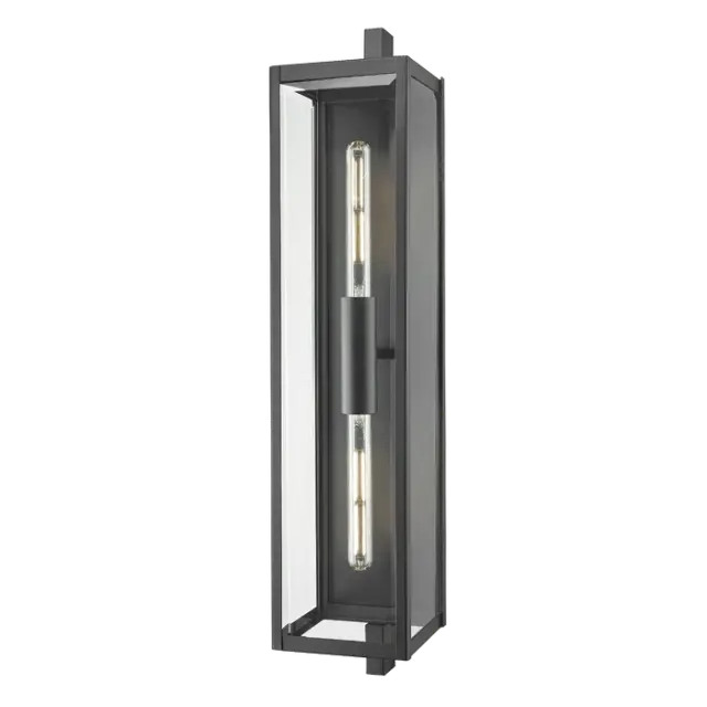 Sconce DOVER W02095BK μεγάλο επιτοίχιο φωτιστικό φαναριού σε μαύρο για εξωτερικούς χώρους