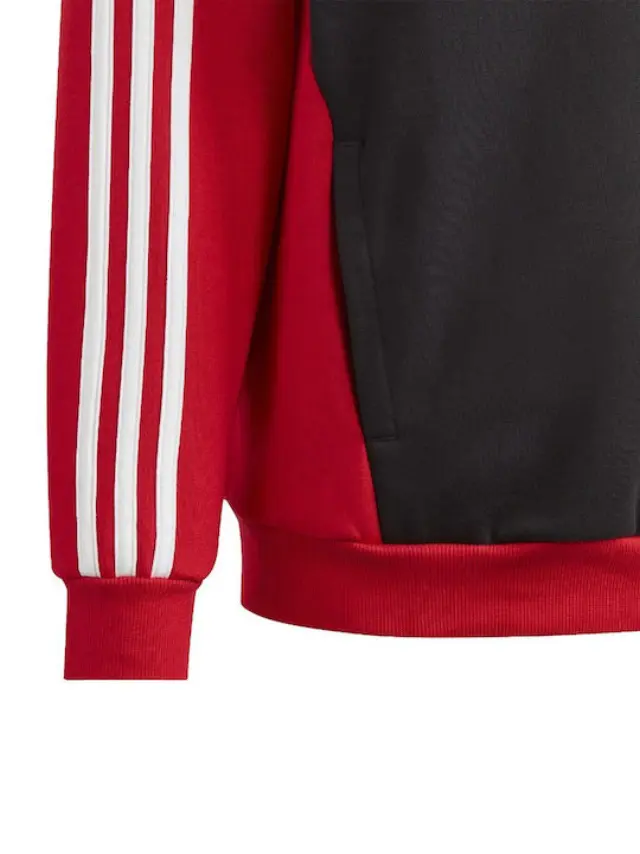 Adidas Fleece Hoodie Black/Red IJ8731 - 9-10 3