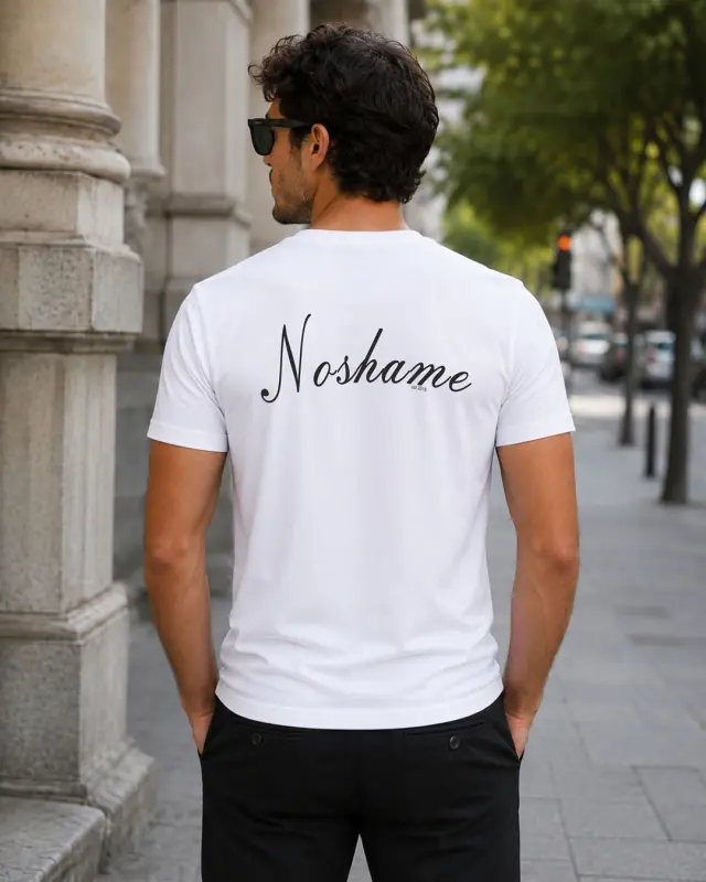 T-shirt Noshame® Λευκό με τύπωμα - 162608 - XXL