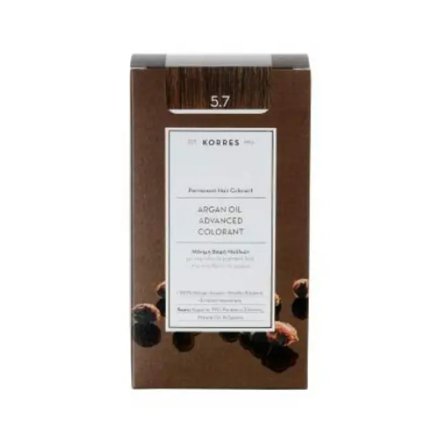 Korres Argan Oil Advanced Colorant Μόνιμη Βαφή Μαλλιών 5.7 Σοκολατί, 50ml 2