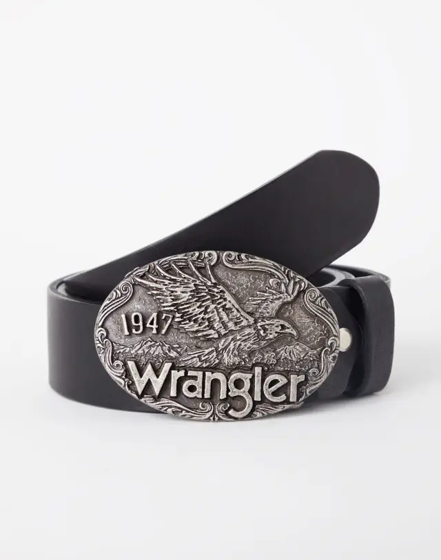 Wrangler W EAGLE W0E5U1100 Δερμάτινη Ζώνη - Black - 110