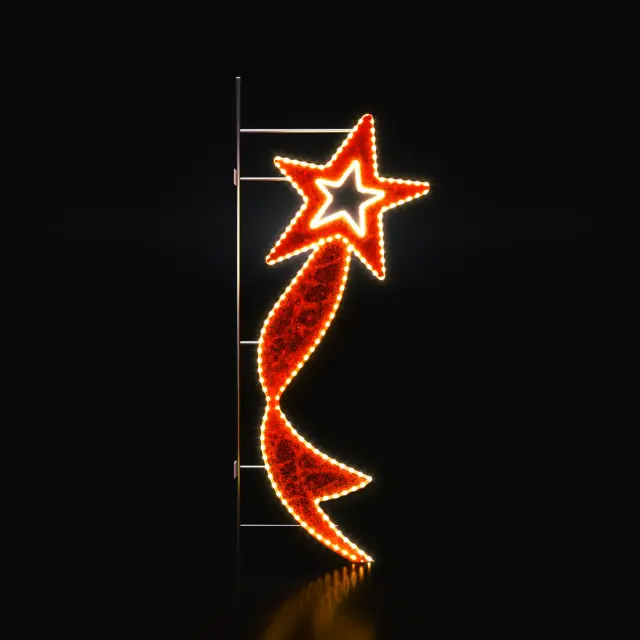 ΕΠΙΣΤΗΛΟ XMAS ΜΟΤΙΒΟ ΚΟΚΚΙΝΟ ΑΣΤΕΡΙ ΜΕ ΚΟΡΔΕΛΑ 100LED ΘΕΡΜΟ ΣΤΑΘ. 9m ΜΟΝΟΚΑΝΑΛΟΣ 1,5m IP65 / XPOLESTAR188