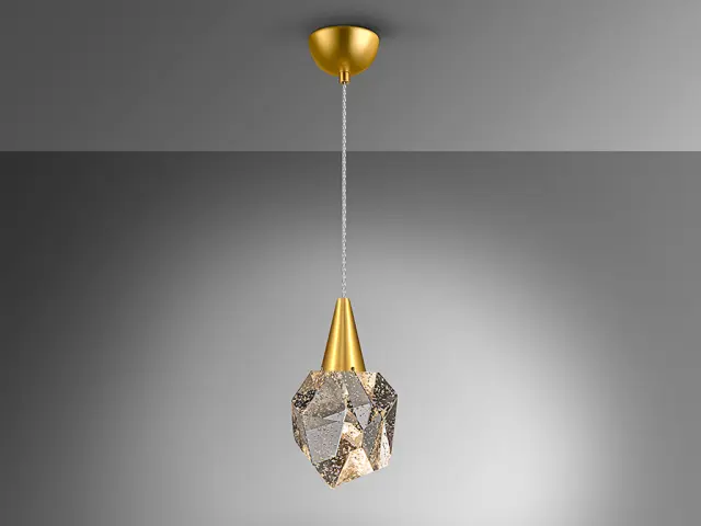 AQUARIA LAMP 1L MATT GOLD φωτιστικό κρεμαστό Χρυσό 2