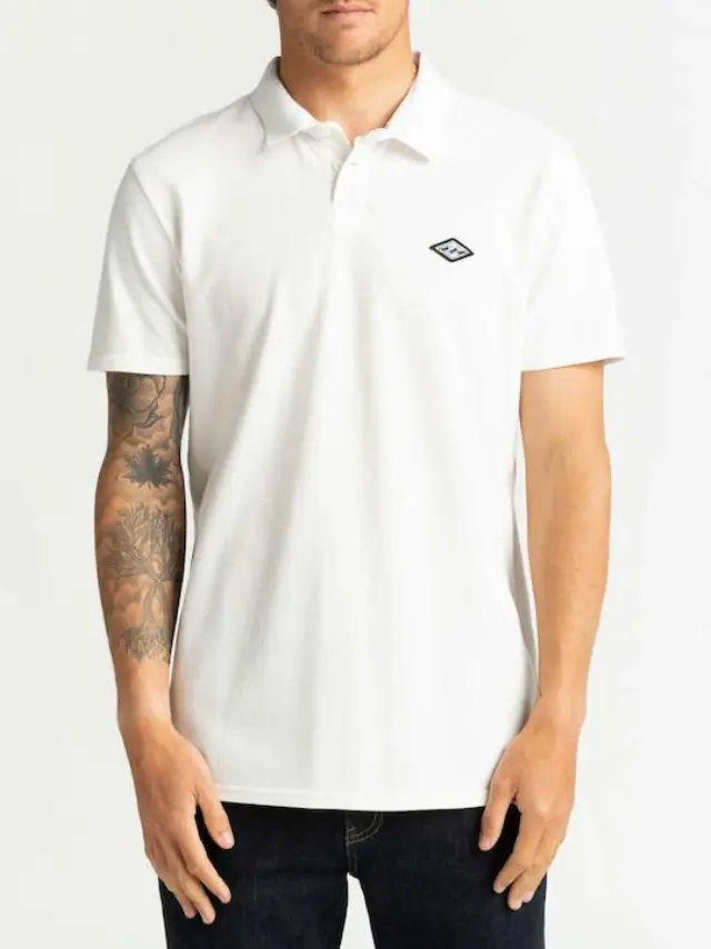 BILLABONG SKOOLED POLO PIQUE WHITE