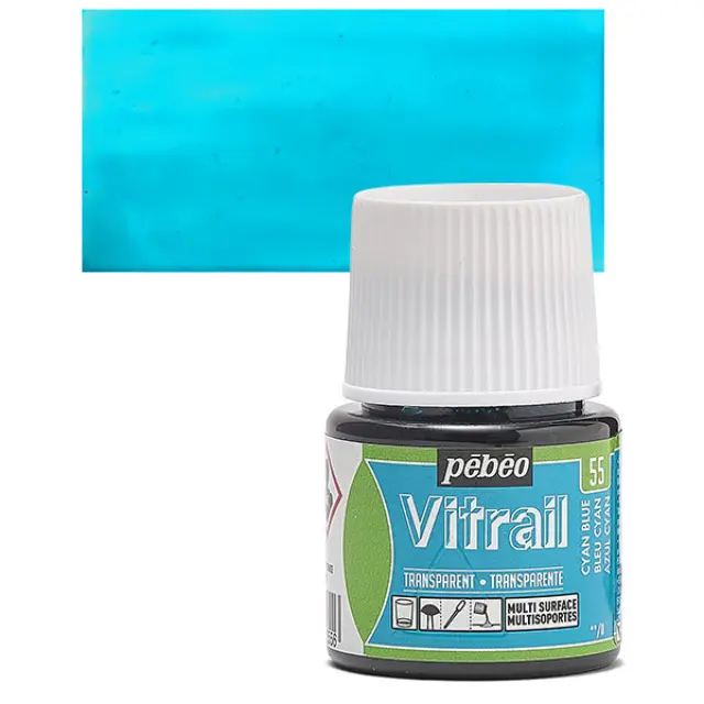 Pebeo Vitrail Διάφανο Σμάλτο - 55 Cyan Blue - 45ml