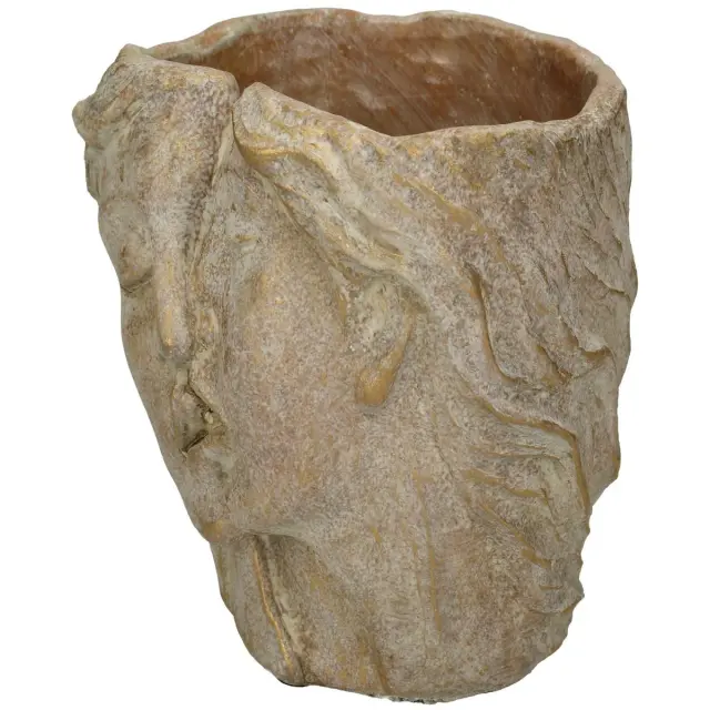 Κασπώ Μισό Πρόσωπο Χρυσό Τσιμέντο 16x14.5x13cm 3