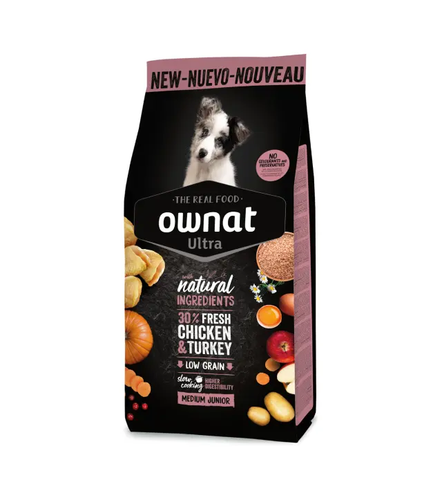 Ownat Ultra Low Grain Junior Medium Chicken & Turkey 400gr Μονόχρωμο