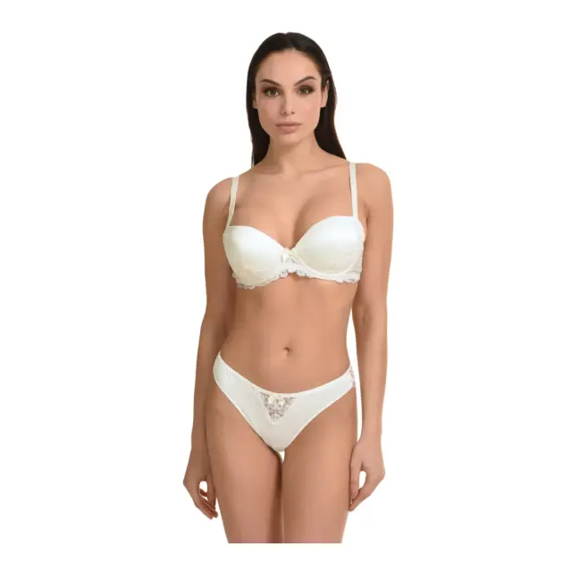 Miss Rosy Γυναικείο Σουτιέν Push-Up Oil Satin Emboidery, Χρώμα Ιβουάρ - 85B 3