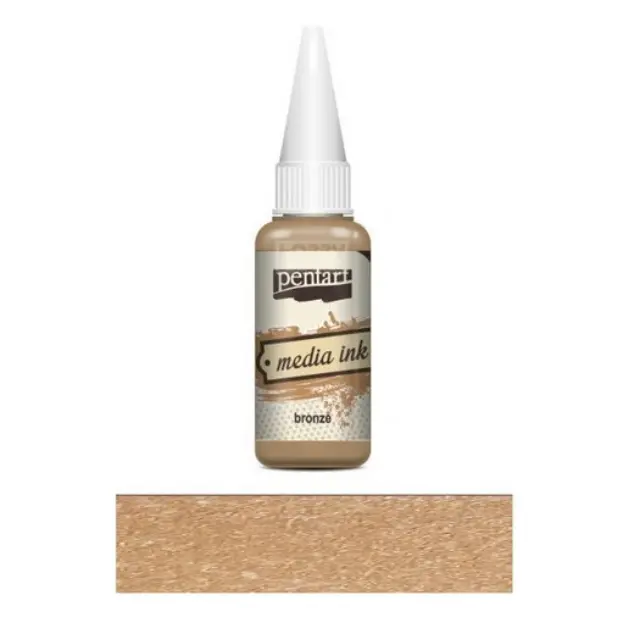 Μελάνι Media ink Pentart 20 ml, Μεταλλικό Bronze
