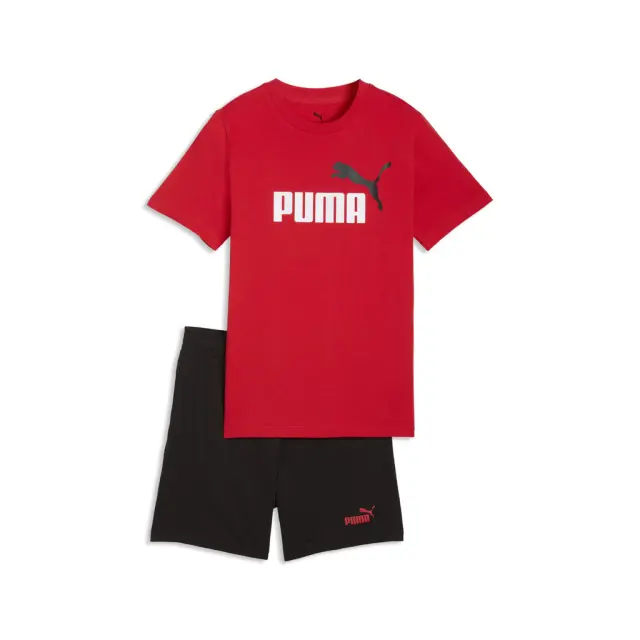 Puma Ess Logo Tee and Shorts Set For All Time Red 686298-11 - 152