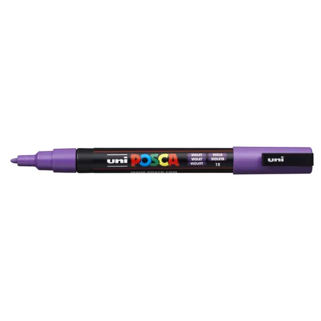 Μαρκαδόρος Σχεδίου Uni Posca PC-3M με πάχος μύτης 0.9-1.3mm - VioletPC-3M(E) - BIOΛETI