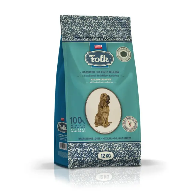 FOLK Medium and large breeds Traditional masurian venison stew with beets and cranberries - dry dog food - 12kg