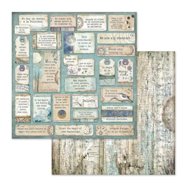 Χαρτί Scrapbooking Stamperia Διπλής Όψης - Cosmos Quotes - 31x30cm