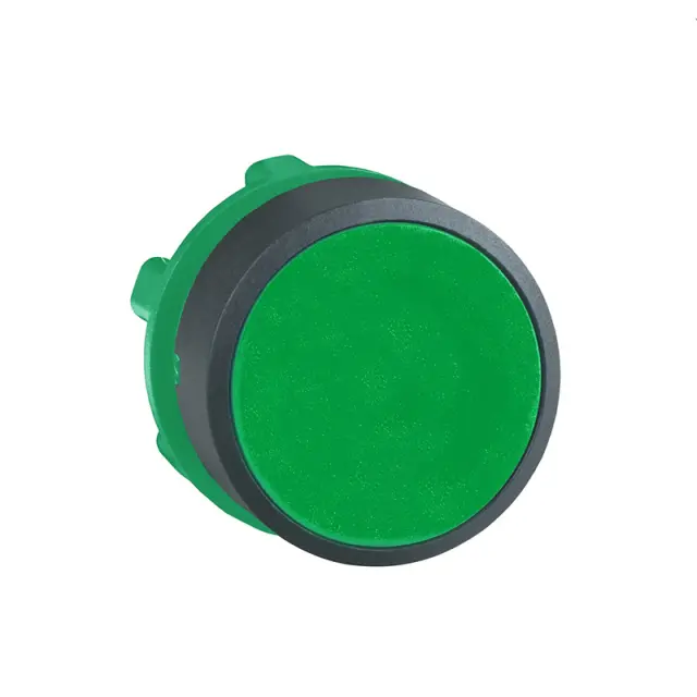 Harmony XB5, Push button head, plastic, flush, green, Ø22, spring return, unmarked