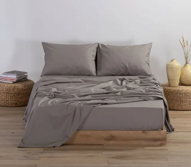 Nef-Nef Homeware Σεντόνι Μεμονωμένο Διπλό Με Λάστιχο Basic 140x200+30 1185-Mocca