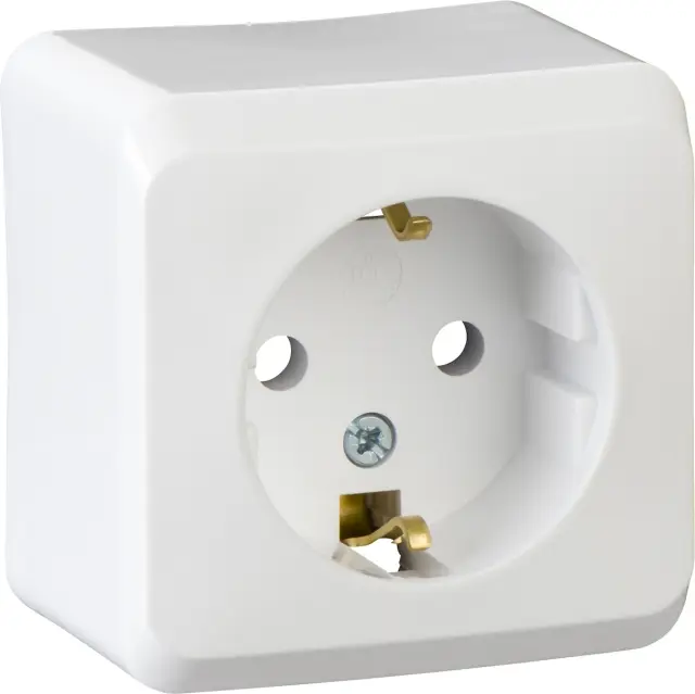 PRIMA - single socket outlet with side earth - 16A, white