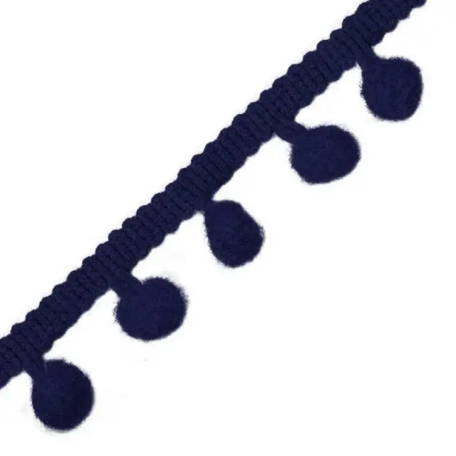 Συνθετική Τρέσα Πον Πον 10mm με Κορδέλα 5mm - Dark Blue ~2m