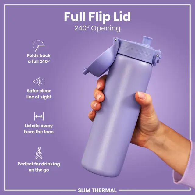 ION8 Slim Θερμός Μεταλλικό 500ml Λιλά (I8TS500PERI) 3