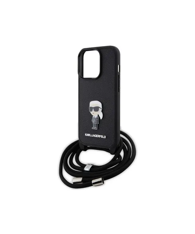 Karl Lagerfeld Back Cover Πλαστικό με Λουράκι Μαύρο (iPhone 15 )