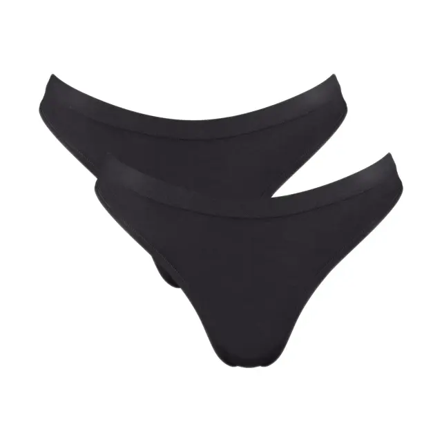 Sloggi Γυναικείο Slip GO Sense Tanga - Διπλό Πακέτο, Χρώμα Μαύρο