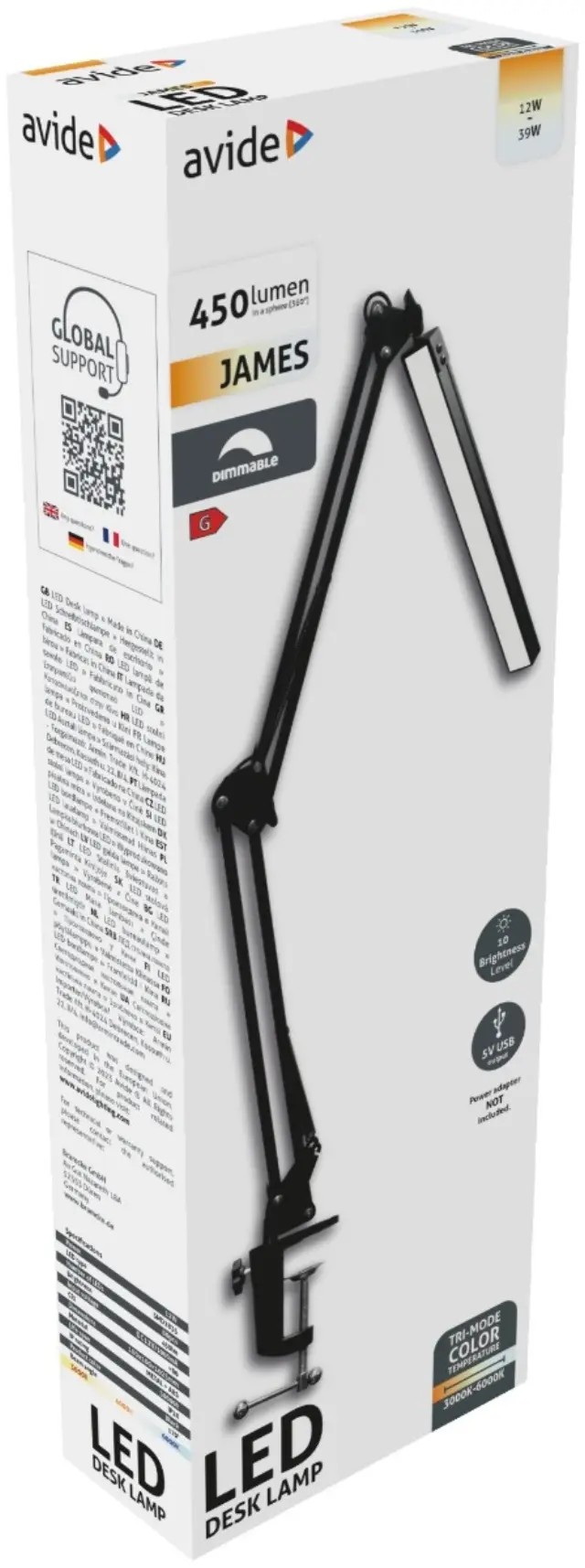 Avide LED Φωτιστικό Γραφείου με Βάση Γραφείου 12W 15.001.1999 2