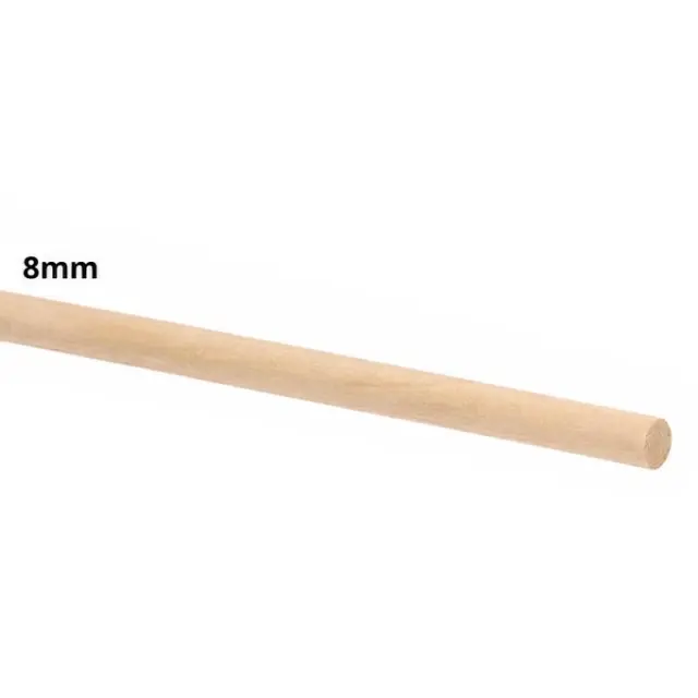 Ξύλινη Καβίλια Στρογγυλή Ø8mm - 100cm - 1τεμ (Εύθραυστο-Παραλαβή απ'το Κατάστημα)