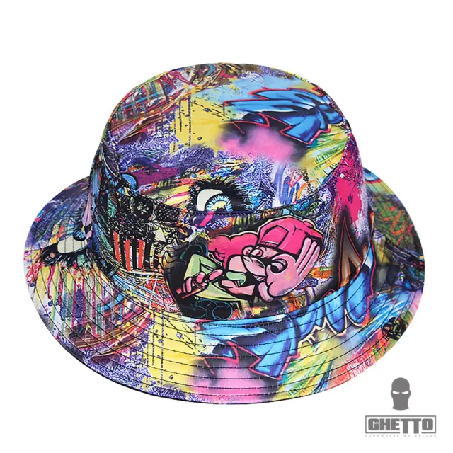 Ghetto Graffiti Bucket Fisherman Hat 2