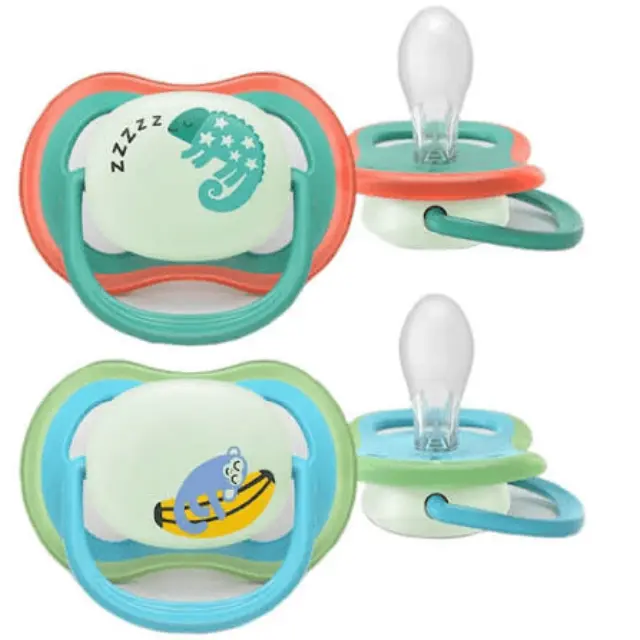 Philips Avent Ultra Air Nighttime 6-18m Ορθοδοντική Πιπίλα Σιλικόνης, 2τεμ
