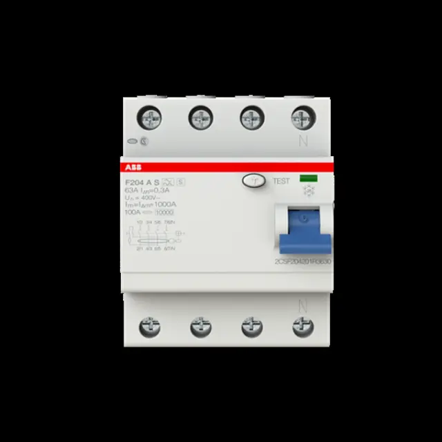 F204 A S-63/0.3 Residual Current Circuit Breaker 4P A type 300 mA