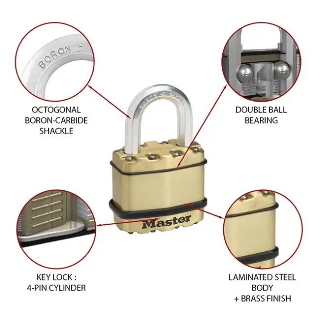 Master Lock M5BEURD - Λουκέτο EXCELL υψίστης ασφαλείας 52mm με μπρούτζινο φινίρισμα 3