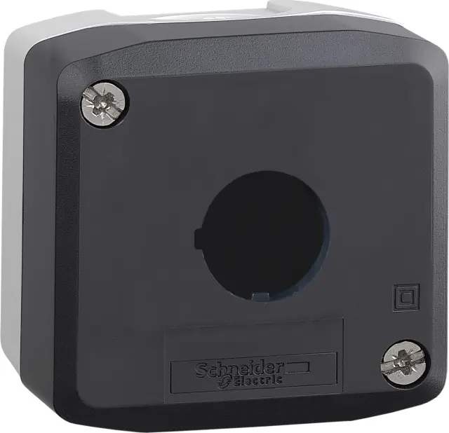 Harmony XALD, XALK, Empty enclosure, plastic, dark grey lid, for push button Ø22, 1 cut-out