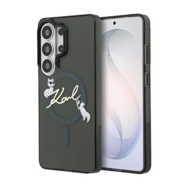 Karl Lagerfeld IML Choupette Karl Script Logo Magnetic Case for Samsung Galaxy S26 Ultra Black