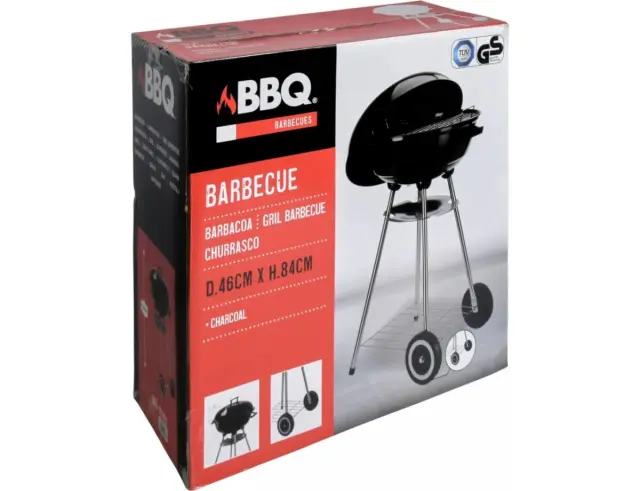 Ψησταριά BBQ κάρβουνου (C83000530) Με Καπάκι, Αεραγωγό, Σχάρα, Λαβή και πόδια στήριξης με 2 τροχούς, βάση για στάχτη, Μεταλλική, Διαμέτρου 46cm x Υ 84 cm C83000530 3