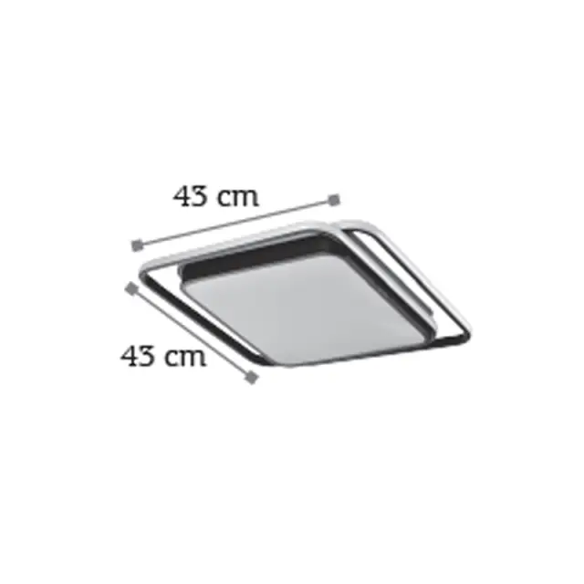 InLight Πλαφονιέρα οροφής LED 60W 3CCT από αλουμίνιο σε μαύρη απόχρωση D:43cm (42171-Μαύρο) 3