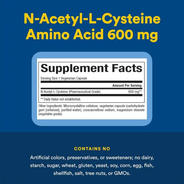 Natural Factors N-Acetyl-L-Cysteine Amino Acid (NAC) 600 mg 180 Veg Capsules 2