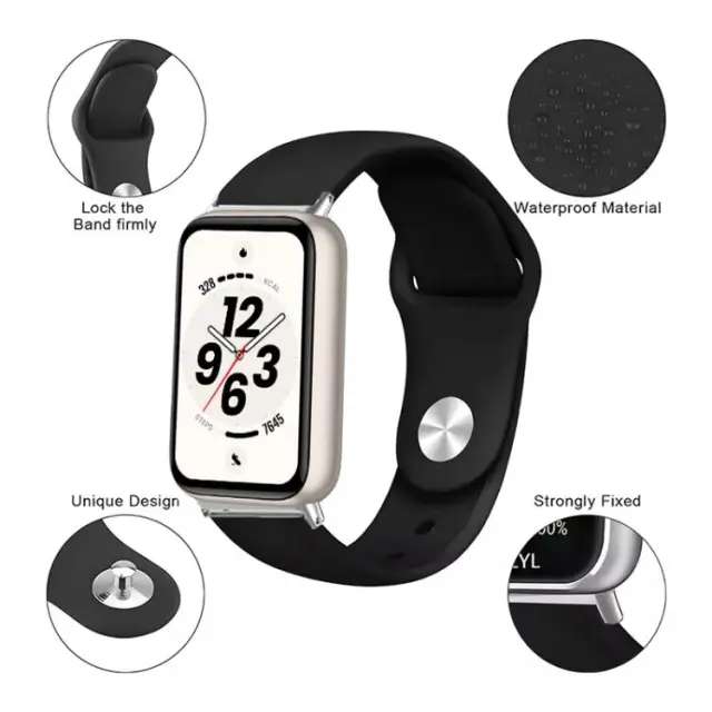 Λουράκι Σιλικόνης για Honor Band 11/11 Pro-Black OEM 2