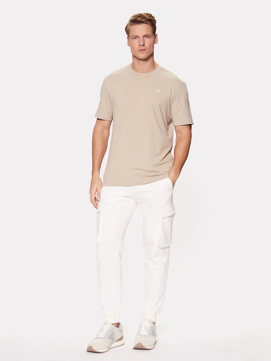 Guess Ανδρικό Μπέζ T-Shirt Μπεζ 3