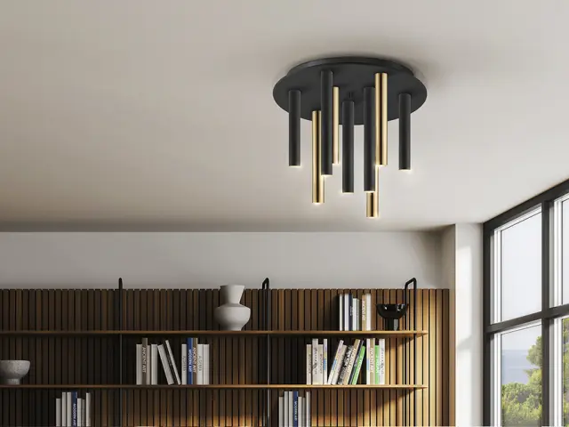 VARAS CEILING LAMP GOLD/BLACK 9L φωτιστικό οροφής Μαύρο Χρυσό 3
