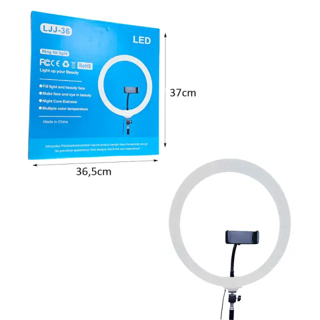 Φωτιστικό Δαχτυλίδι με Βάση Κινητού LJJ-36 - LED Ring Light with Phone Holder 030255 2
