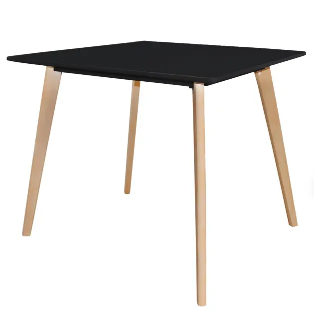 Τραπέζι MARTIN Φυσικό/Μαύρο MDF/Ξύλο 80x80x75cm