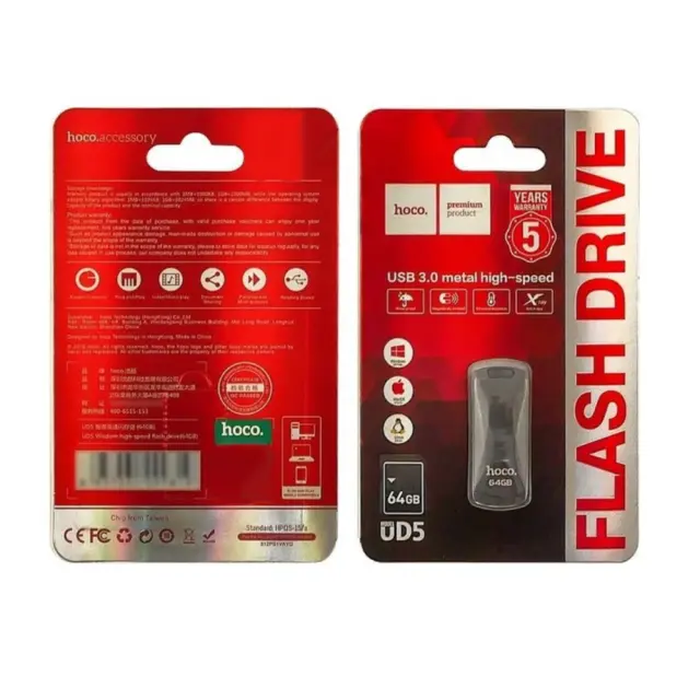 Flash Drive Hoco UD5 Wisdom 64GB USB 3.0 Metal High-speed Μαύρο 2