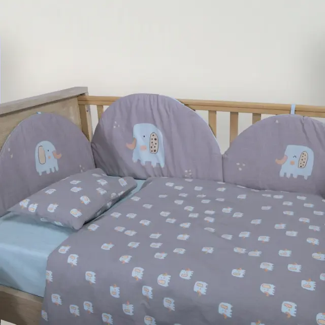 Σετ Σεντόνια Κούνιας Βρεφικά Elephants Nef Nef Homeware, 100% ΒΑΜΒΑΚΙ - GREY (040802) 3