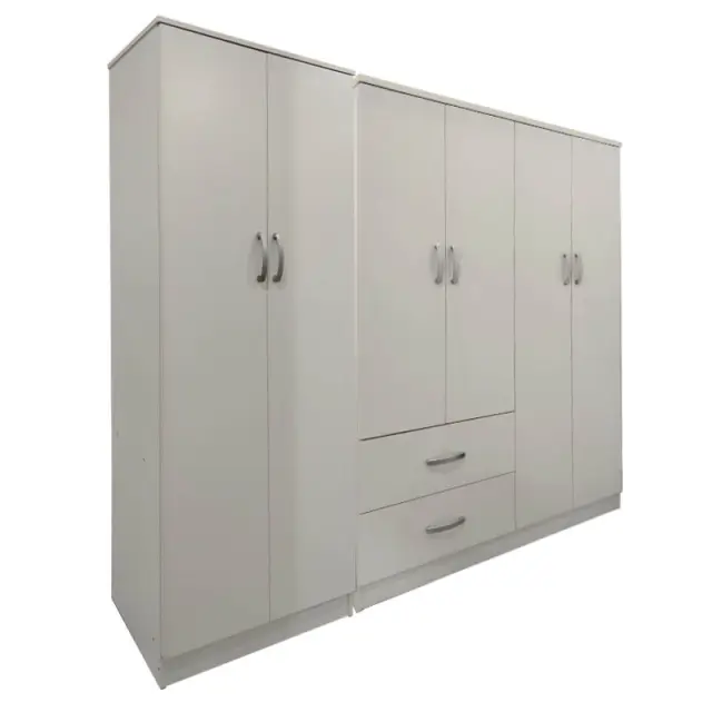 Ντουλάπα εξάφυλλη Athos Ι pakoworld λευκή 200,5x42x180εκ 2