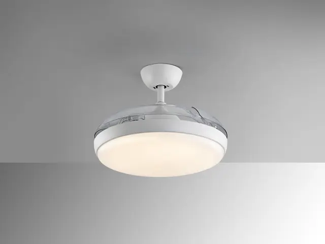 Venturi ανεμιστήρας λευκός Ø106 αναδιπλούμενα διάφανα πτερύγια Άσπρο Διάφανο 3