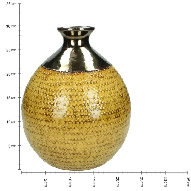 Βάζο Χειροποίητο Κίτρινο Κεραμικό 25x25x30cm 2