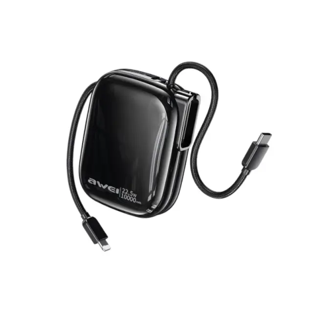 Powerbank - 2in1 - Type-C & Lightning - MH-135 - 10.000mah - 22.5W - AWEI - 027540 - Black